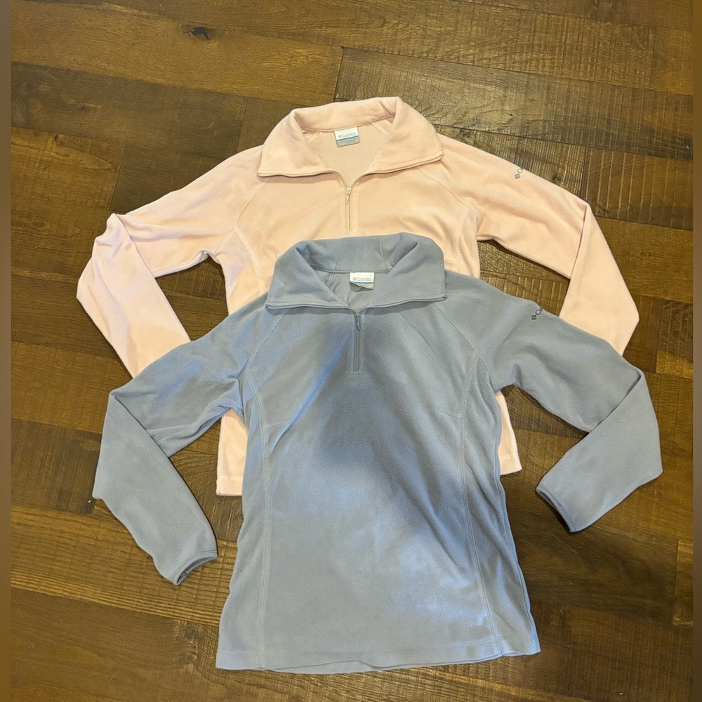 TWO PACK!! Columbia Pink and Gray Fleece Pullovers!
